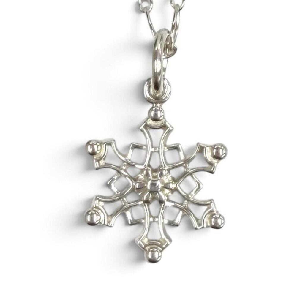 TIFFANY&Co. Tiffany 925 Oval Link Chain Snowflake Pendant Necklace, Silver, W...